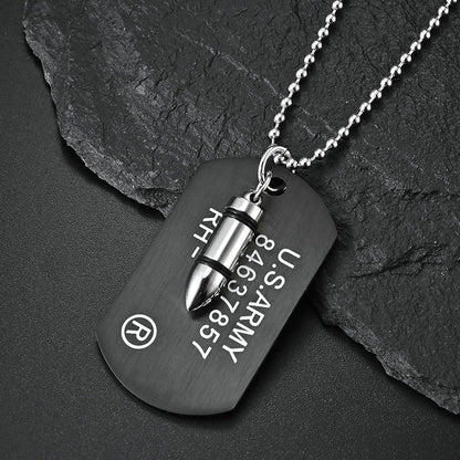 Rambo Dog Tags and Bullet Necklace