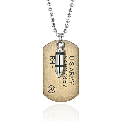 Rambo Dog Tags and Bullet Necklace