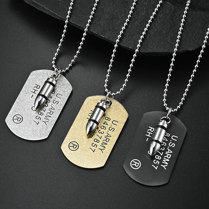 Rambo Dog Tags and Bullet Necklace